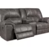 Stallion Gray Reclining Console Loveseat