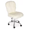 Taylor White Faux Fur Armless Office Chair