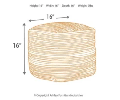 Absalom Natural Chenille Pouf 7 Absalom Natural Chenille Pouf -DHP SHOP 810389289 1