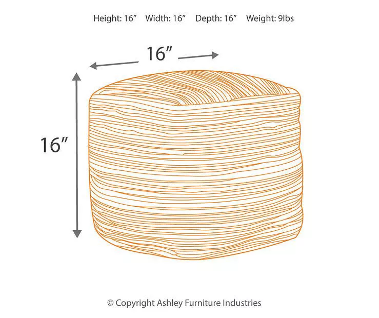 Absalom Natural Chenille Pouf 3 Absalom Natural Chenille Pouf - Image 3