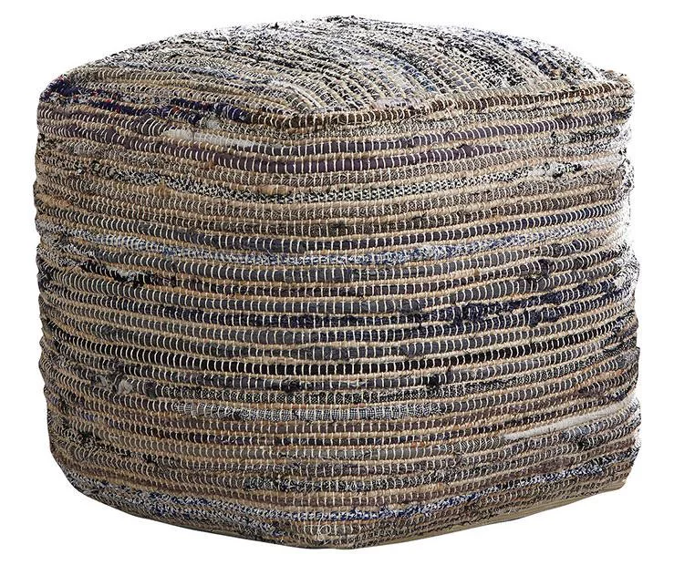 Absalom Natural Chenille Pouf 1 Absalom Natural Chenille Pouf