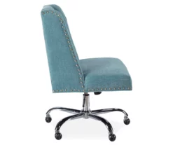 Aqua Square Back Office Chair With Nailhead Trim -DHP SHOP 810389622 2