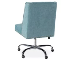 Aqua Square Back Office Chair With Nailhead Trim -DHP SHOP 810389622 3