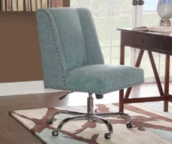Aqua Square Back Office Chair With Nailhead Trim -DHP SHOP 810389622 4