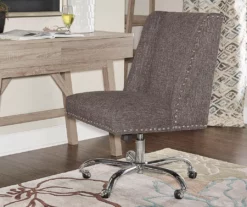 Charcoal Gray Square Back Office Chair With Nailhead Trim -DHP SHOP 810389623 1