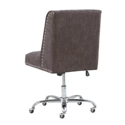 Charcoal Gray Square Back Office Chair With Nailhead Trim -DHP SHOP 810389623 6