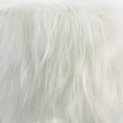 Bailey White Faux Fur Ottoman Stool -DHP SHOP 810389629 4