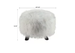 Bailey White Faux Fur Ottoman Stool -DHP SHOP 810389629 5