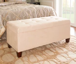 Erin Beige Padded Shoe Storage Ottoman -DHP SHOP 810389630 3