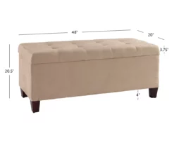 Erin Beige Padded Shoe Storage Ottoman -DHP SHOP 810389630 A8