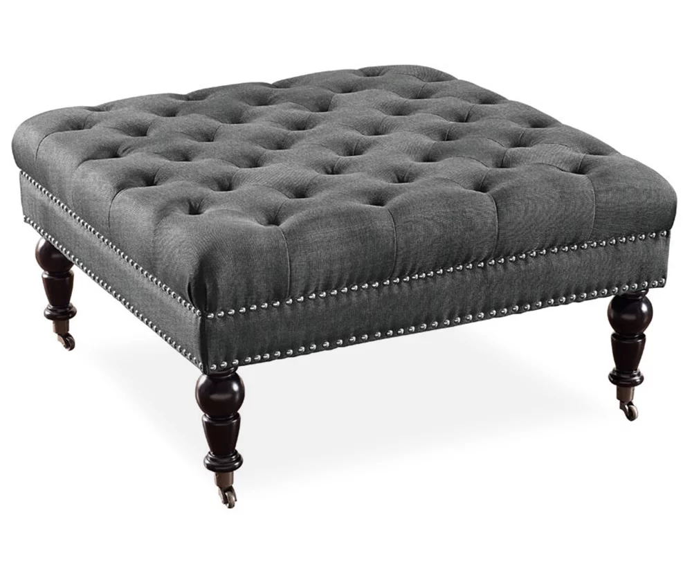Claire Charcoal Square French Country Ottoman 1 Claire Charcoal Square French Country Ottoman