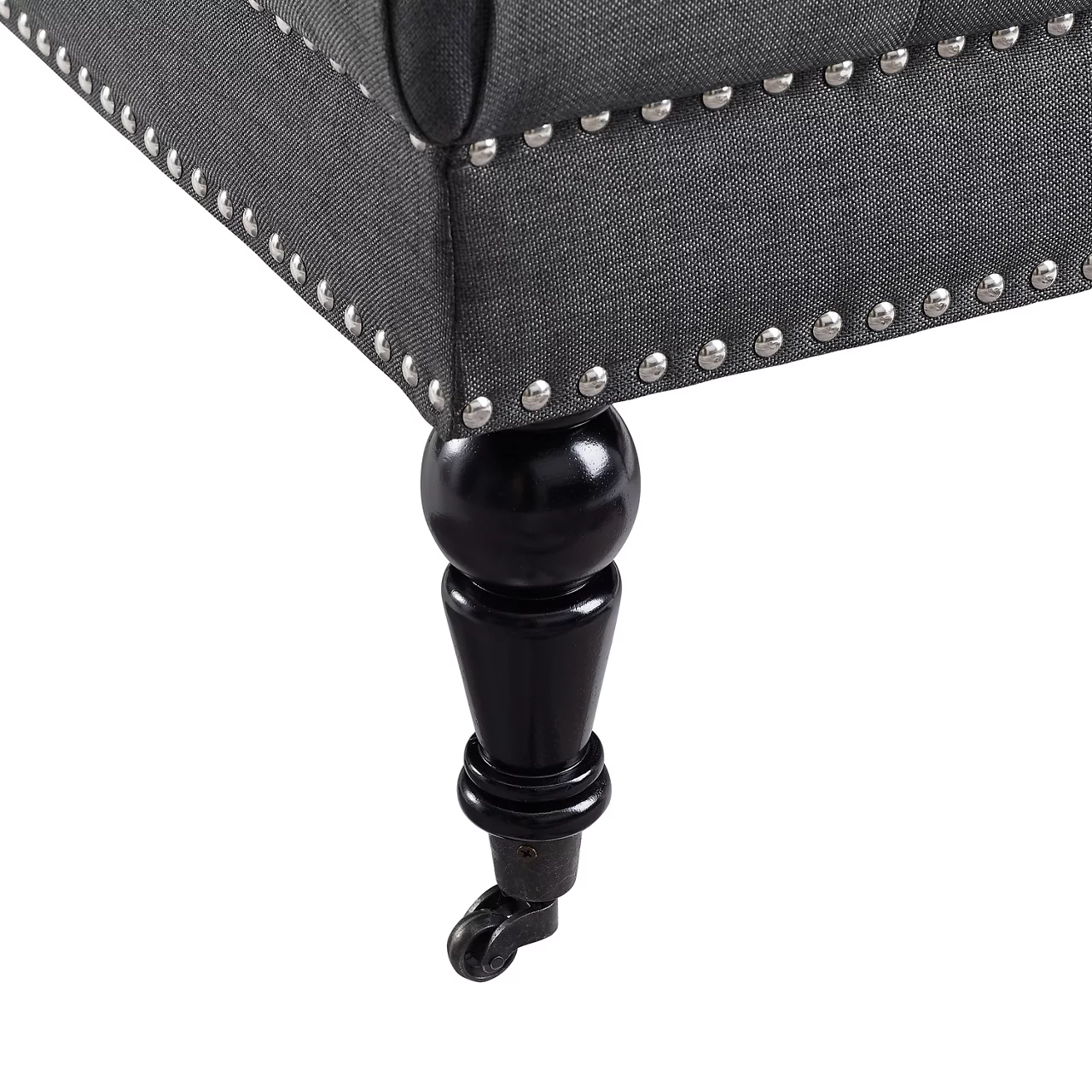 Claire Charcoal Square French Country Ottoman 3 Claire Charcoal Square French Country Ottoman - Image 3