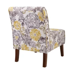 Shleby Gray & Yellow Floral Armless Accent Chair -DHP SHOP 810389645 4 1