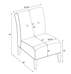 Hannah Red Armless Accent Chair -DHP SHOP 810389648 4