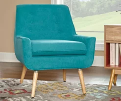 Sara Blue Flannel Mid-Century Accent Chair -DHP SHOP 810389652 1 2