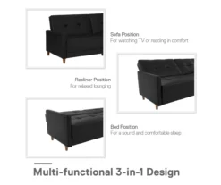 Ameriwood Avianna Faux Leather Coil Futon -DHP SHOP 810405140 1