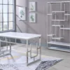 Alize White & Chrome Geometric Bookcase