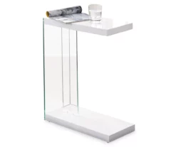 Elaina White C End Table