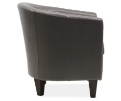Windko Gray Faux Leather Tub Chair -DHP SHOP 810429853 3