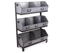 Galvanized Metal 3-Tier Storage Shelf -DHP SHOP 810450734 2