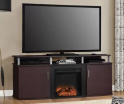 63" Bridgeport Cherry Electric Fireplace Console 5 63" Bridgeport Cherry Electric Fireplace Console -DHP SHOP 810464968 1