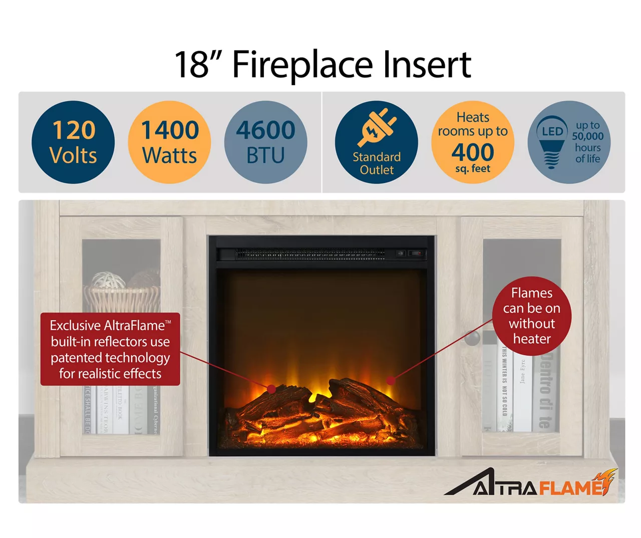 Ameriwood 47" Grandcastle Electric Fireplace Console 5 Ameriwood 47" Grandcastle Electric Fireplace Console - Image 5