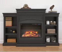 69" Shoreleaf Black Mantel Electric Fireplace -DHP SHOP 810465004 1