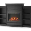 69" Shoreleaf Black Mantel Electric Fireplace
