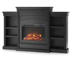 69" Shoreleaf Black Mantel Electric Fireplace