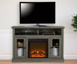 47" Grandcastle Rustic Gray Electric Fireplace Console 6 47" Grandcastle Rustic Gray Electric Fireplace Console -DHP SHOP 810465006 1