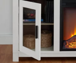 54" Bridgeport White Glass Door Electric Fireplace Console -DHP SHOP 810465026 5