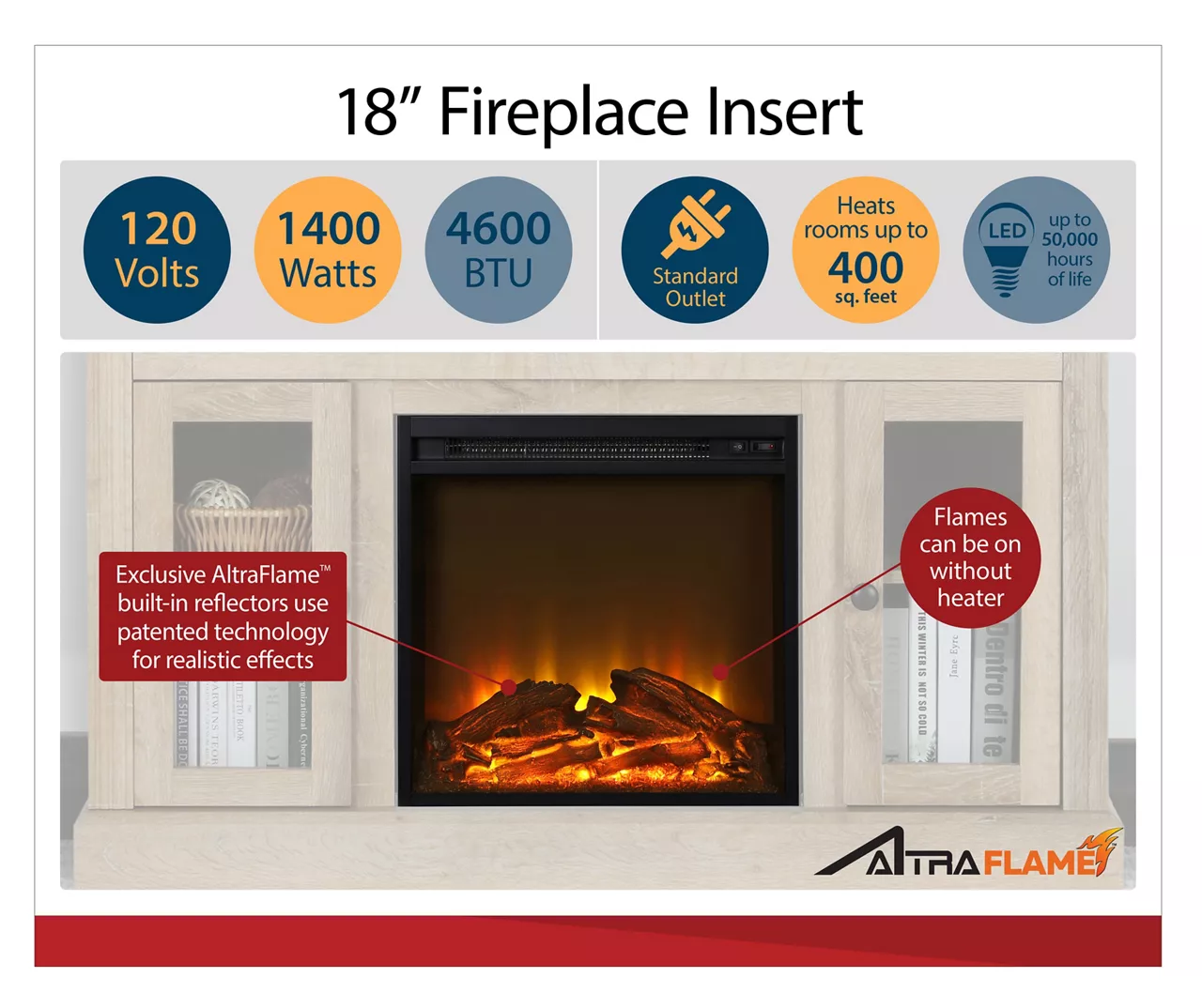 59" Roxbury Black Electric Fireplace Console 3 59" Roxbury Black Electric Fireplace Console - Image 3