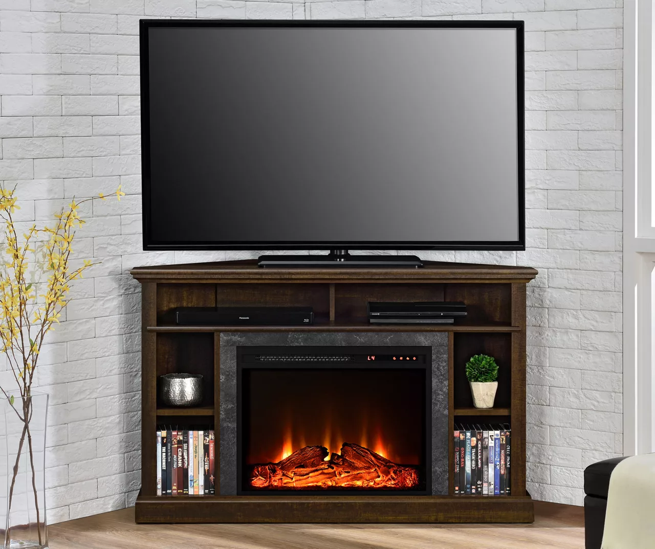 47" Flaxton Espresso Corner Electric Fireplace Console 2 47" Flaxton Espresso Corner Electric Fireplace Console - Image 2