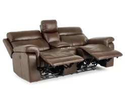 Wellsley Leather Power Reclining Console Loveseat -DHP SHOP 810469259 1