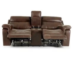 Wellsley Leather Power Reclining Console Loveseat -DHP SHOP 810469259 5