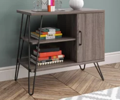 Langley Park Distressed Gray Oak 3-Tier Bookshelf