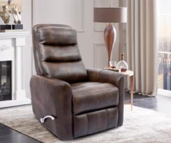 Real Living Bolero Faux Leather Swivel Glider Recliner -DHP SHOP 810499151 1