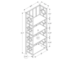 Black Square 4-Shelf Bookcase -DHP SHOP 810502794 3