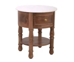 DHP SHOP 45 Marble & Mango Wood End Table