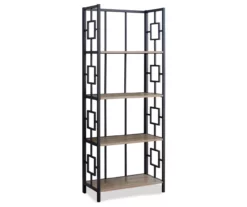 Dark Taupe Square 4-Shelf Open Bookcase