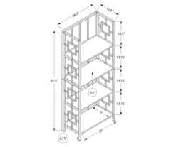 Dark Taupe Square 4-Shelf Open Bookcase -DHP SHOP 810512901 3