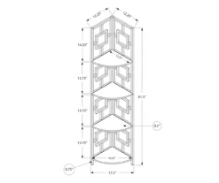 White Square 4-Shelf Corner Bookcase -DHP SHOP 810512902 3