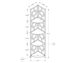 Dark Taupe Square 4-Shelf Corner Bookcase -DHP SHOP 810512904 3