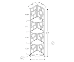 Black Square 4-Shelf Corner Bookcase 7 Black Square 4-Shelf Corner Bookcase -DHP SHOP 810512905 3