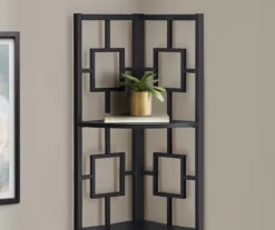 Black Square 4-Shelf Corner Bookcase 8 Black Square 4-Shelf Corner Bookcase -DHP SHOP 810512905 4