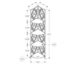 Monarch Geometric 4-Shelf Corner Bookcase -DHP SHOP 810512946 3
