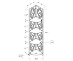 Monarch Geometric 4-Shelf Corner Bookcase -DHP SHOP 810512947 3