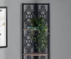 Monarch Geometric 4-Shelf Corner Bookcase -DHP SHOP 810512947 4