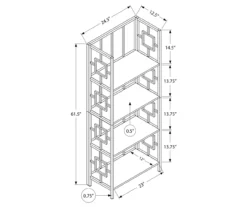 White Square 4-Shelf Open Bookcase -DHP SHOP 810512949 3