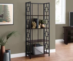 Espresso Square 4-Shelf Open Bookcase -DHP SHOP 810512950 1